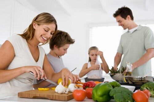 fazer refeições em família