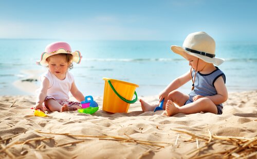 seu bebê à praia