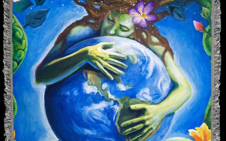 mãe abraçando um globo