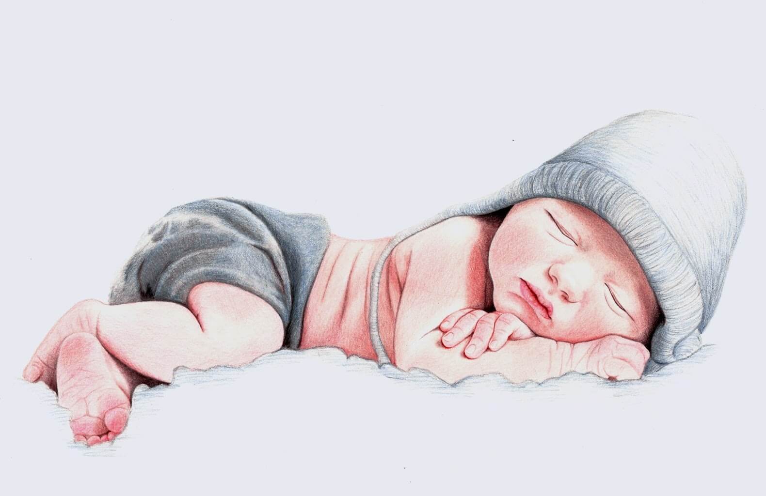 bebê dormindo sobre as nuvens