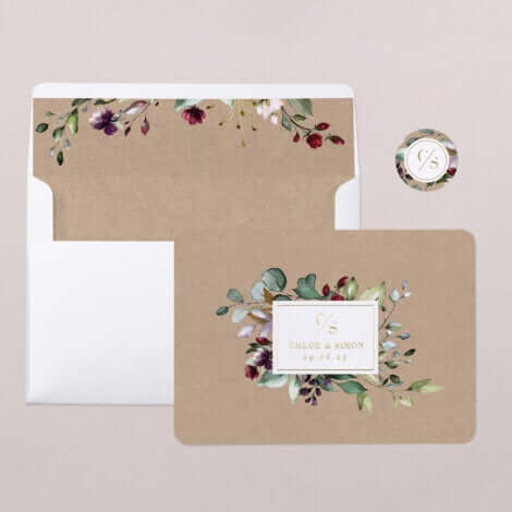 Modelo de um dos convites de casamento